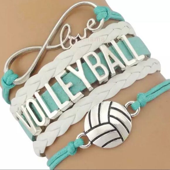 VOLLEYBALL LOVE CORDED BRACELET - Picture 1 of 1